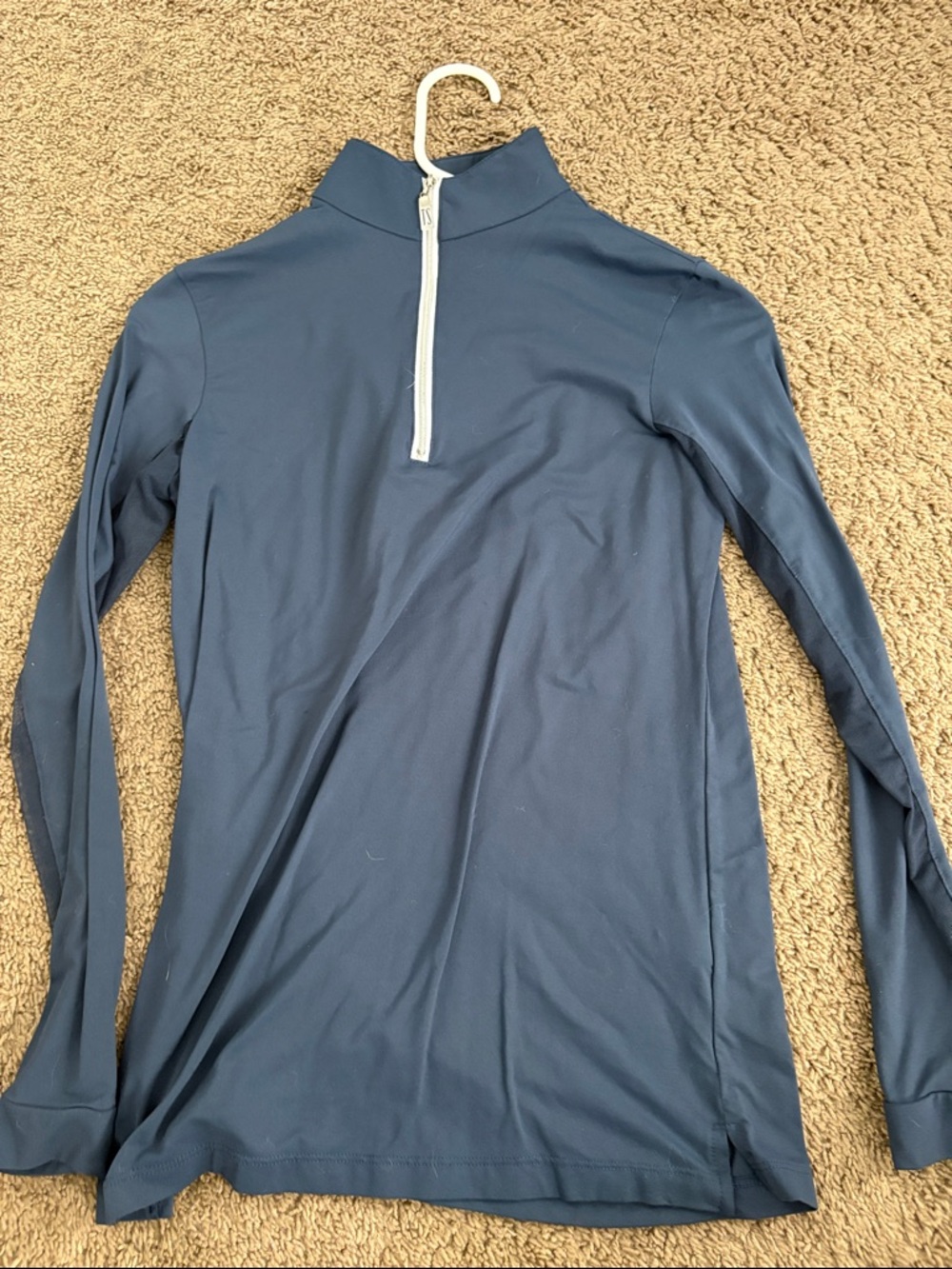 The Tailored Sportsman Navy Blue Quarter-Zip Long Sleeve Top